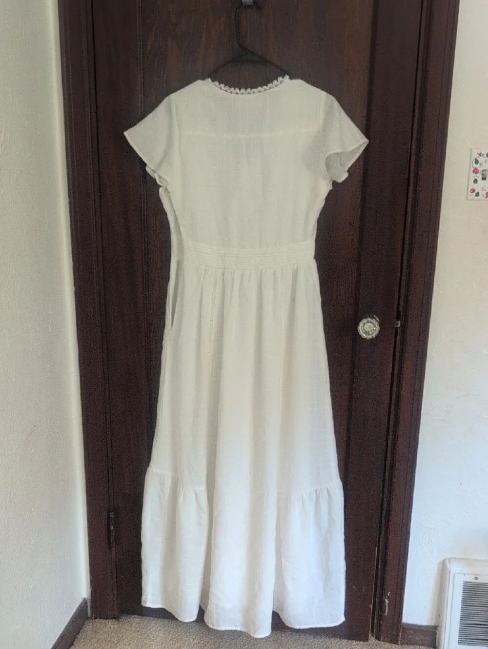 Arbor White V-Neck Tiered Maxi Dress - Picture 7 of 10